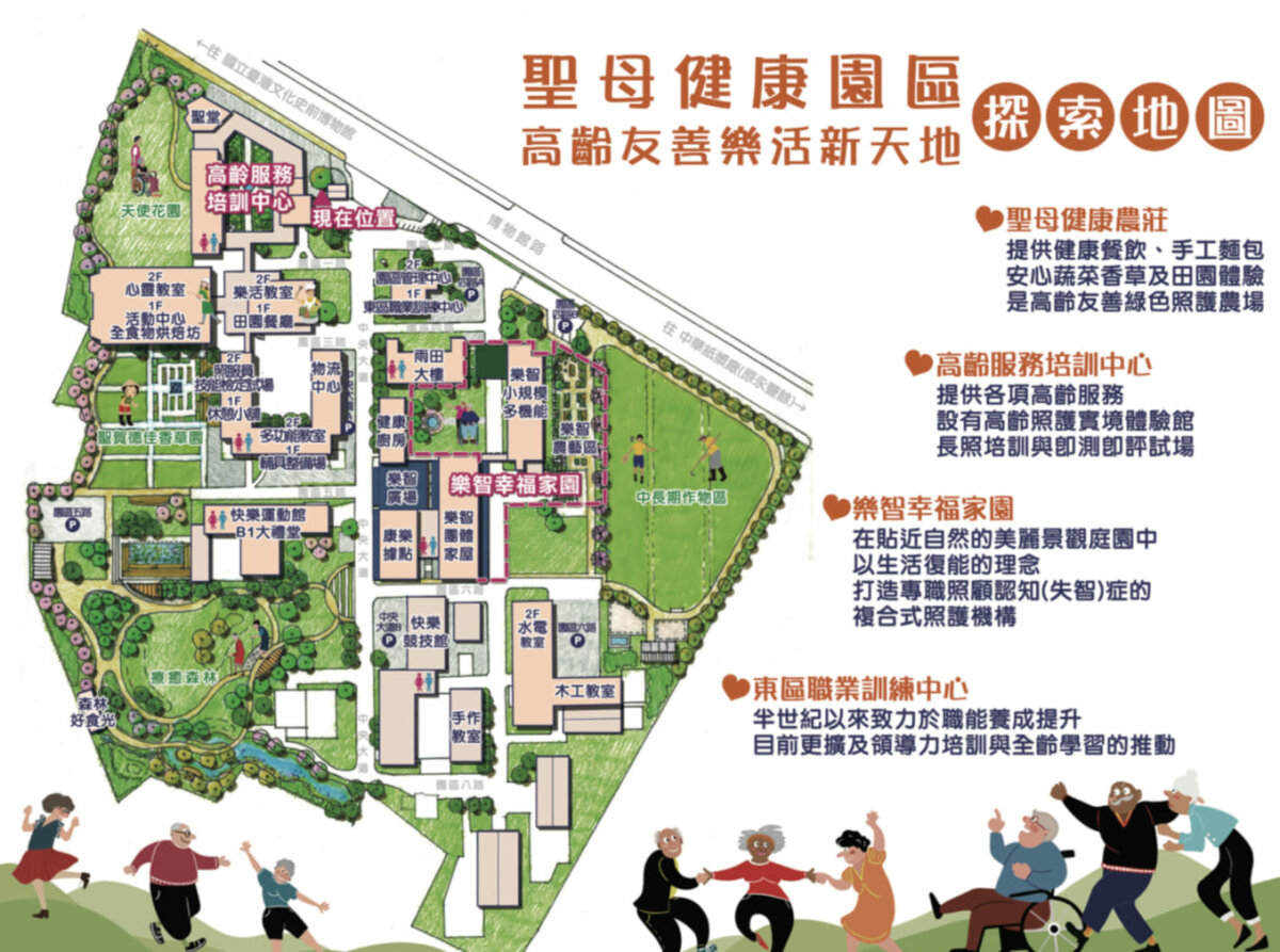 聖母健康園區地圖(圖片來源/台東聖母醫院、戴淨妍)