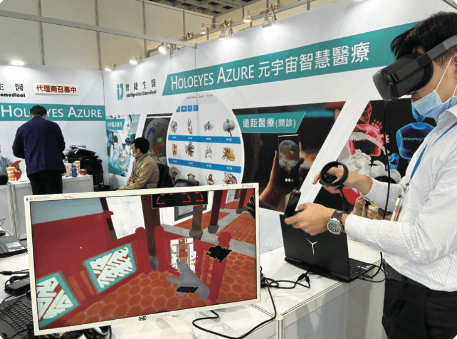 VR 遊戲使用於長者復健、訓練方向感。(圖片來源/智捷生醫)
