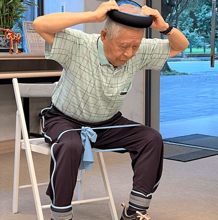 86歲的蔡北松透由教練指導，也能達到實現增肌減脂的效果。(圖片來源/愛力樂健小站)