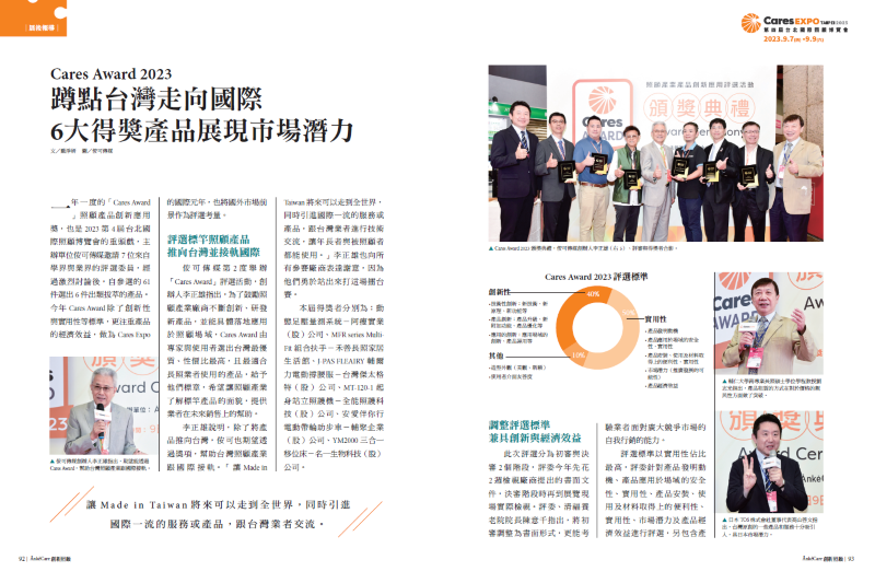 Cares Award 2023 蹲點台灣走向國際 6大得獎產品展現市場潛力_創新照顧雜誌