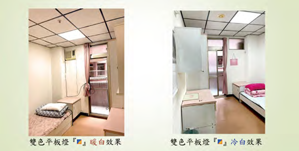 雙色平板燈效果示範（圖片來源／工研院）